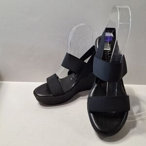 Italian Shoemakers NEW Made in Italy Elastic Strap Platform Wedge Sandals- 8.5